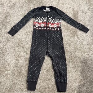 Hanna Andersson Nordic Pattern Black Footie Pajamas for Christmas